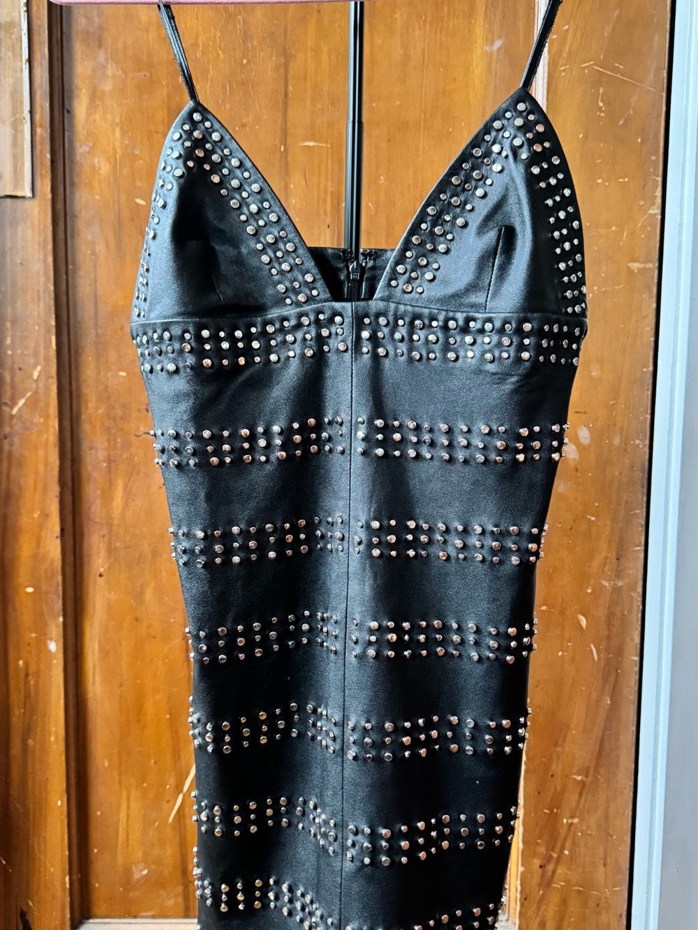 Zara Black Studded Real Leather Mini Dress - Picture 8 of 14